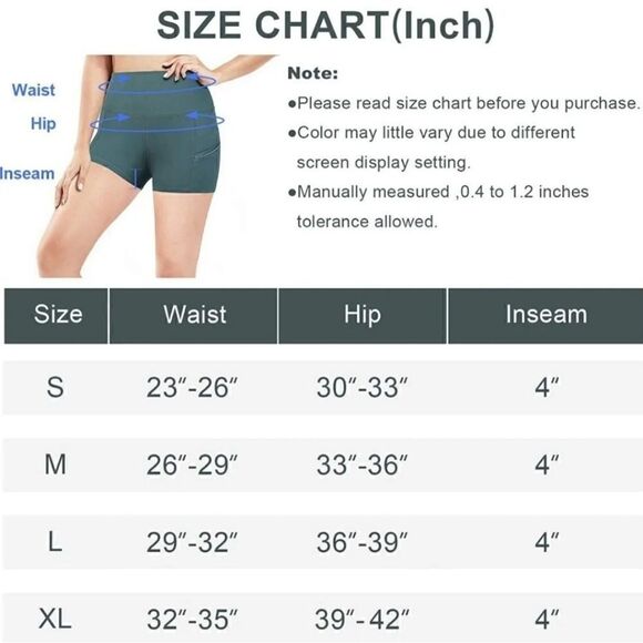 Women's SOUKE SPORTS High Waist Yoga Shorts Deep Green Large - Picture 7 of 7